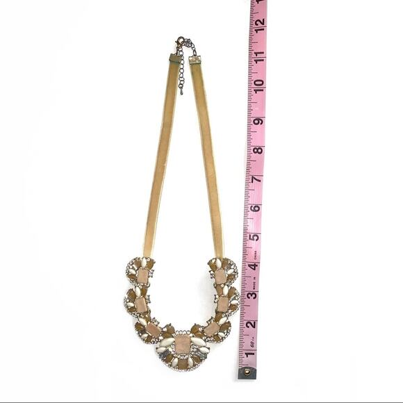 Nude Jeweled Bib Statement Necklace - Picture 8 of 11